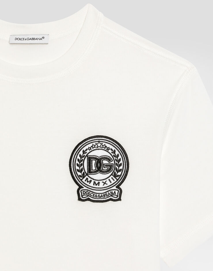 Dolce & Gabbana Jersey T-shirt with DG logo White L4JTHVG7N0F