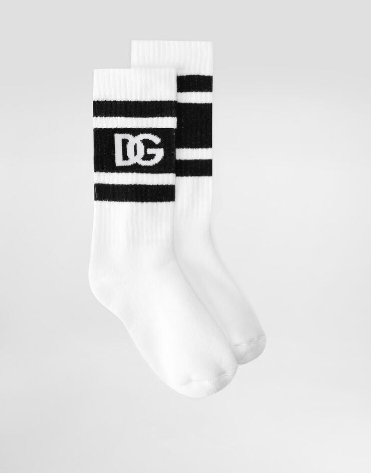 Dolce & Gabbana Chaussettes en maille stretch avec logo DG Multicolore LBKAC5JBCAC