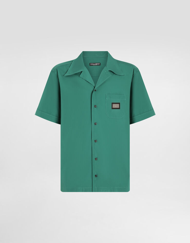 Dolce & Gabbana Chemise Hawaii en coton avec plaquette à logo Multicolore G5JH9TGF855
