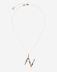 Dolce & Gabbana Rainbow alphabet N pendant in yellow gold with multicolor fine gems Gold WAMR2GWMIXA