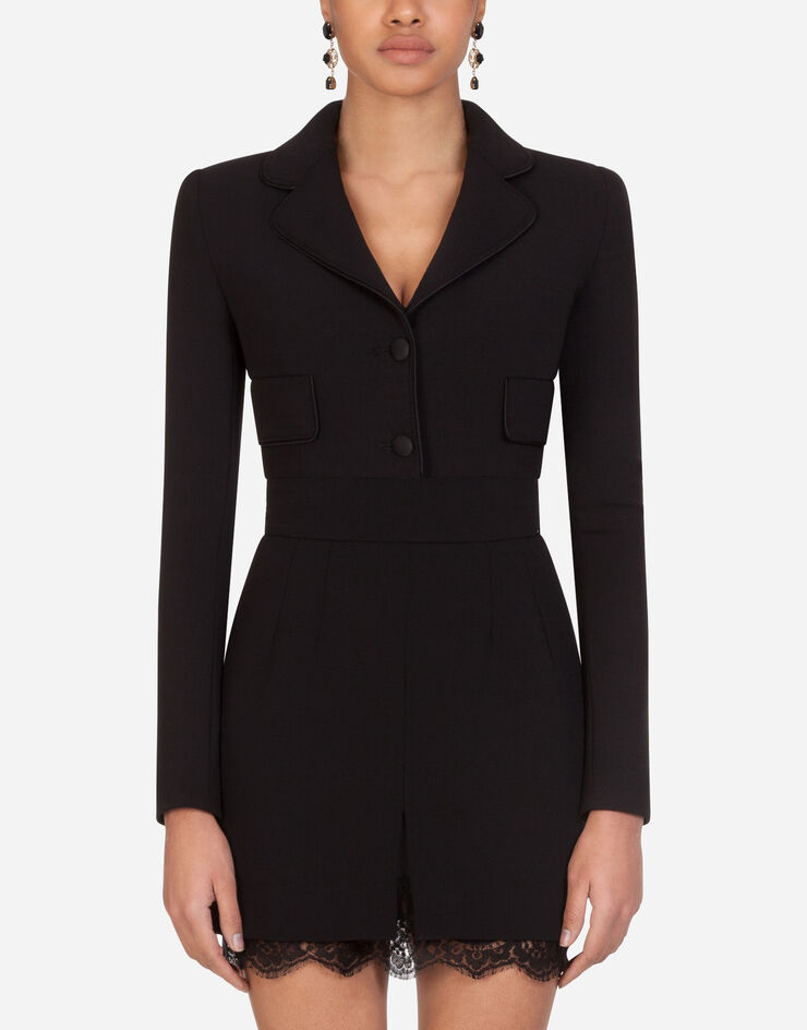 Dolce & Gabbana Double woolen fabric spencer BLACK F28UOTFUBDY