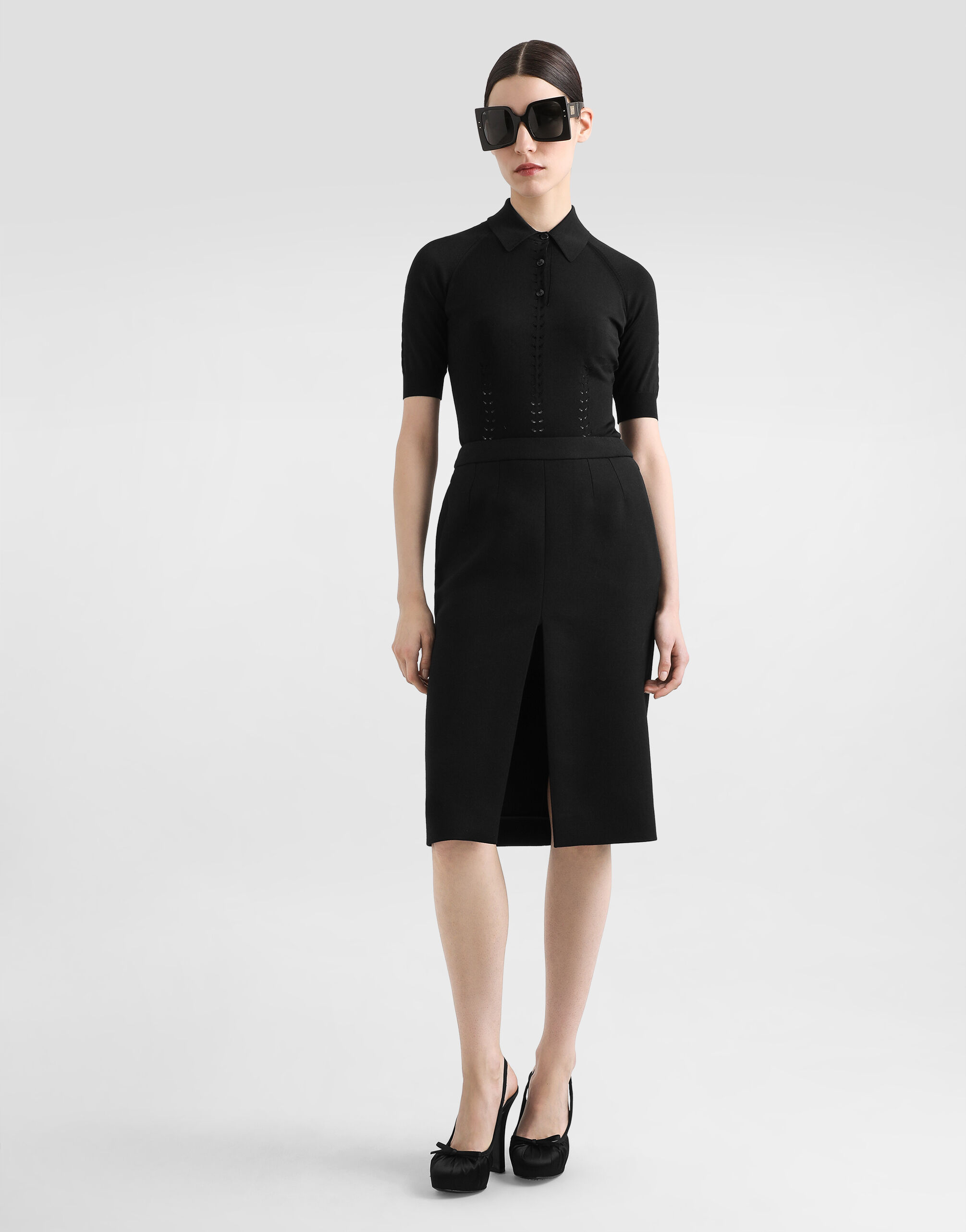 DOLCE & GABBANA ブラックビスチェ 40 Blackのウィメンズ ビスコース ポロシャツ | Dolce&Gabbana®