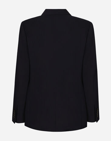Dolce & Gabbana Wool twill double-breasted jacket Blue G2UK8TFUBBQ