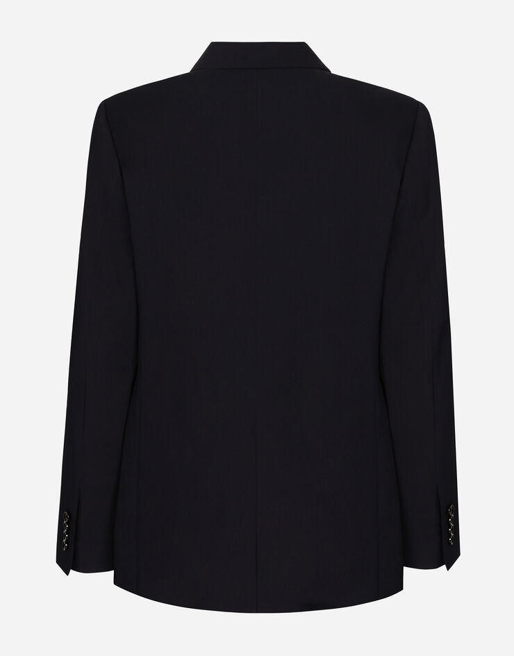 Dolce & Gabbana Wool twill double-breasted jacket Blue G2UK8TFUBBQ