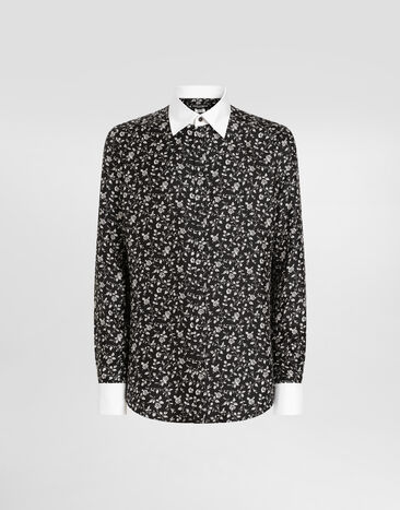 Dolce & Gabbana قميص حرير بطبعة ربطة رأس مطبعة G5MM4ZIS1X1