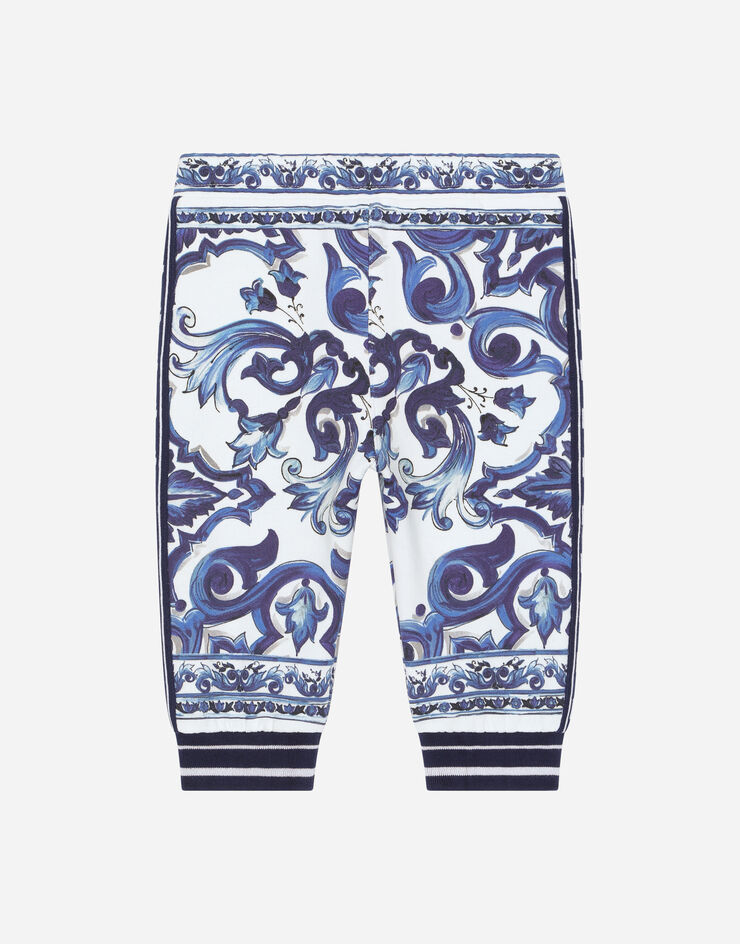 DolceGabbanaSpa Jogginghose aus Jersey Majolika-Print Mehrfarbig L2JP9BG7EX5