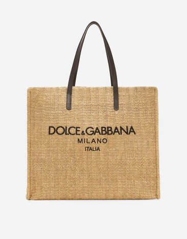Dolce & Gabbana Large woven straw shopper Grey BM2415AF984
