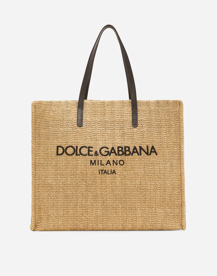 Dolce & Gabbana Großer Shopper aus Strohgeflecht Beige BM2274AN232