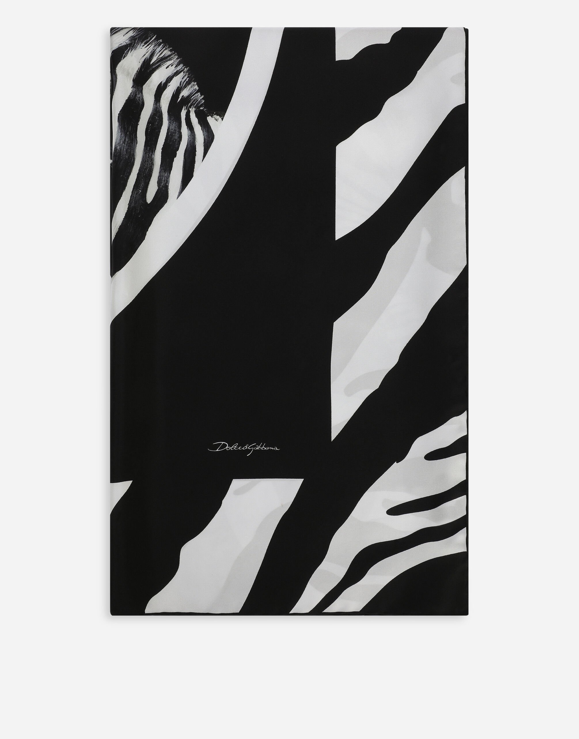 Dolce&Gabbana Large zebra-print twill scarf (140 x 140) Multicolor FS182AGDBI4