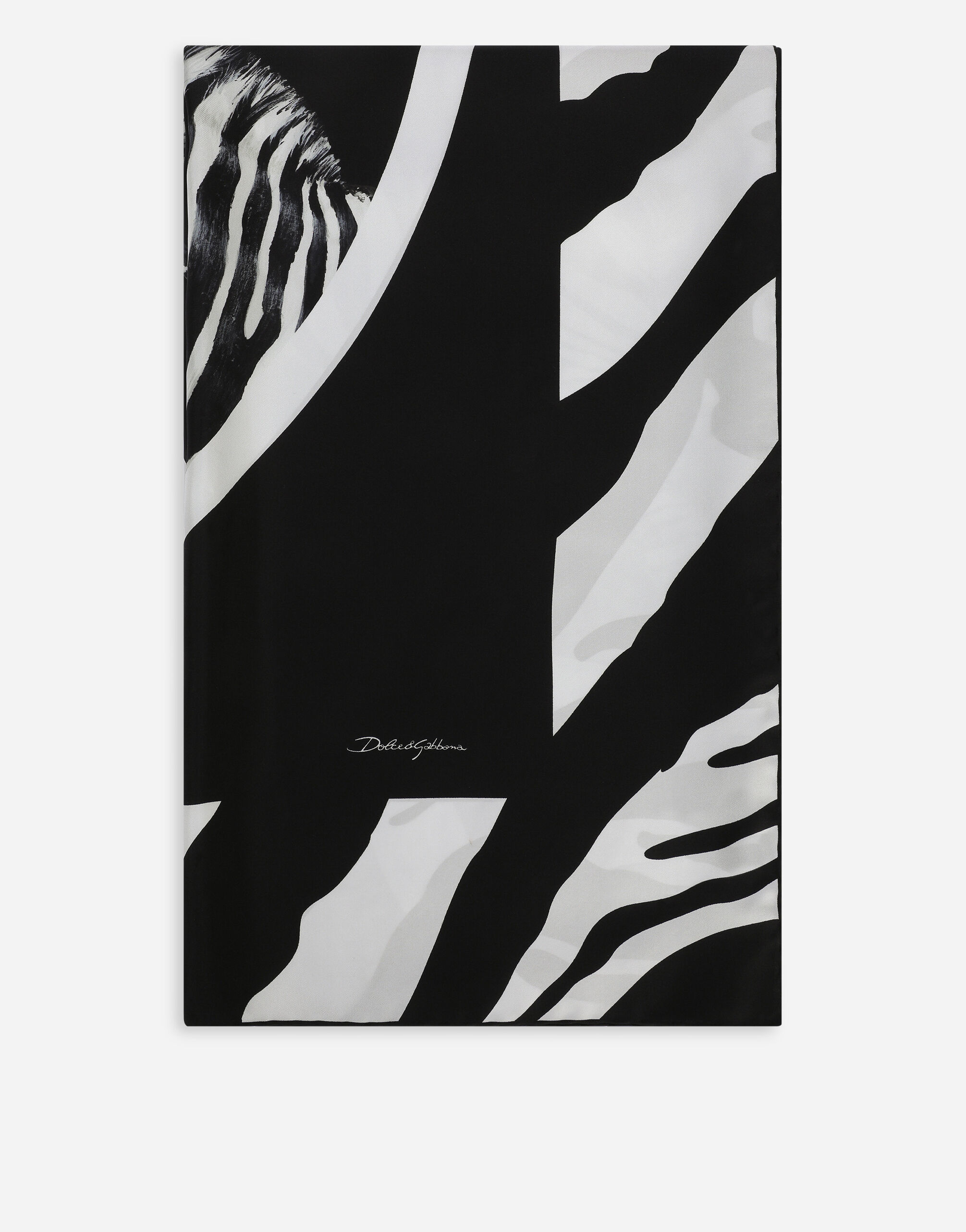 Large zebra-print twill scarf (140 x 140) in Multicolor for Women