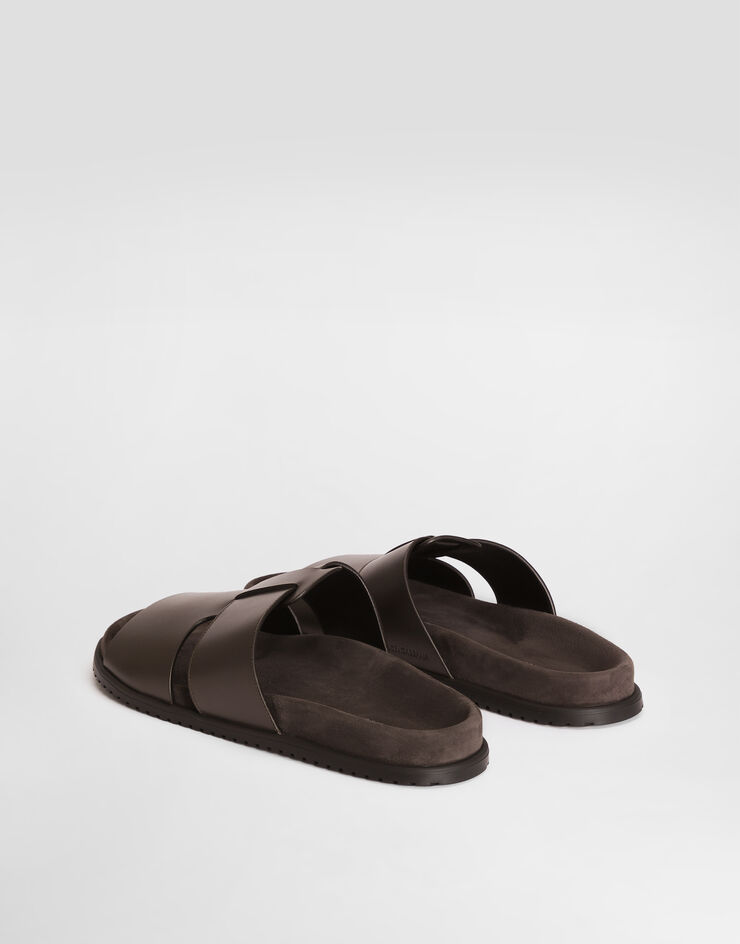 Dolce & Gabbana DG casual calfskin sandals Brown A80570A0118