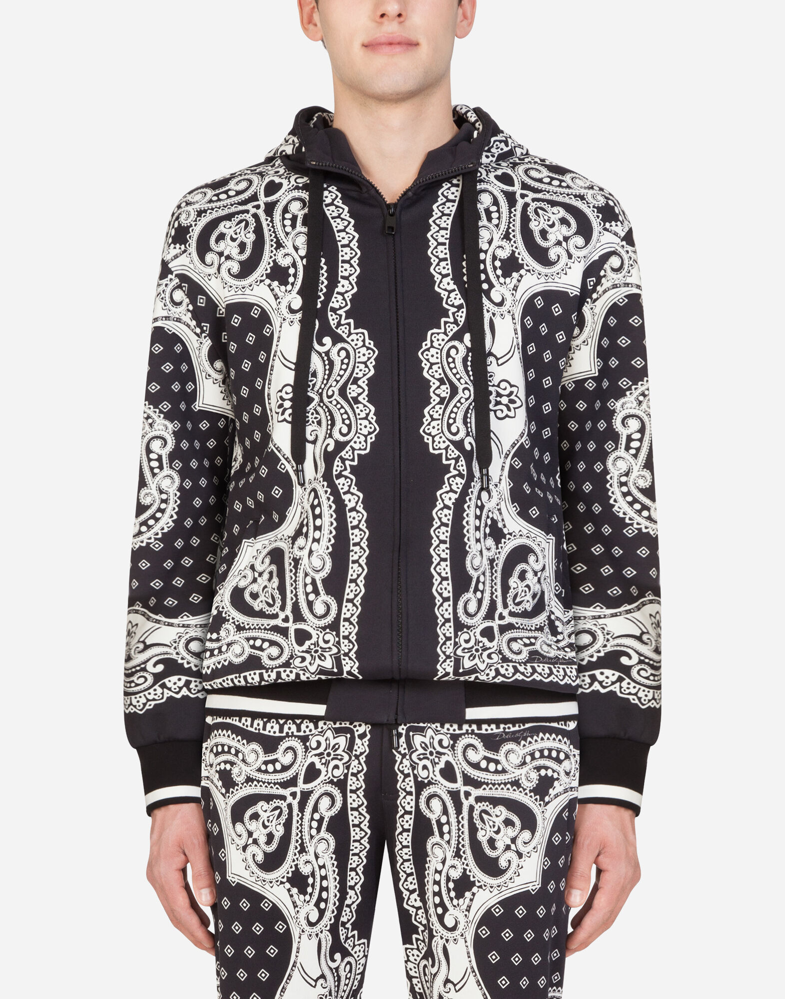 ZIP UP HOODIE IN BANDANA PRINT