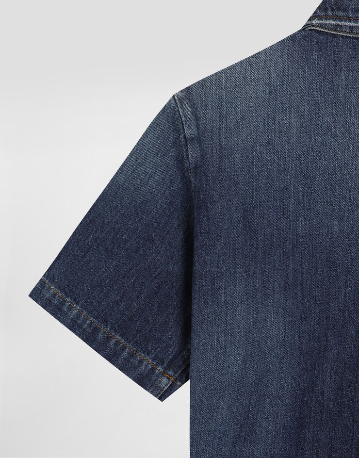 Dolce & Gabbana Denim shirt with patch Multicolor L44S77LDD66