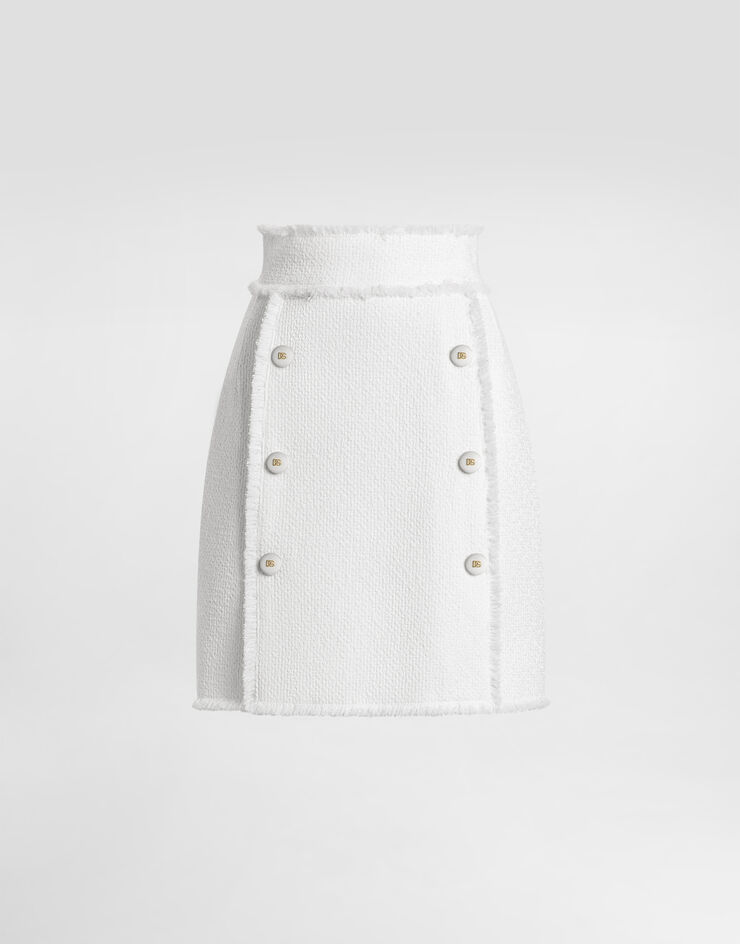 Dolce & Gabbana Rachel tweed skirt White F4C03THUMUA