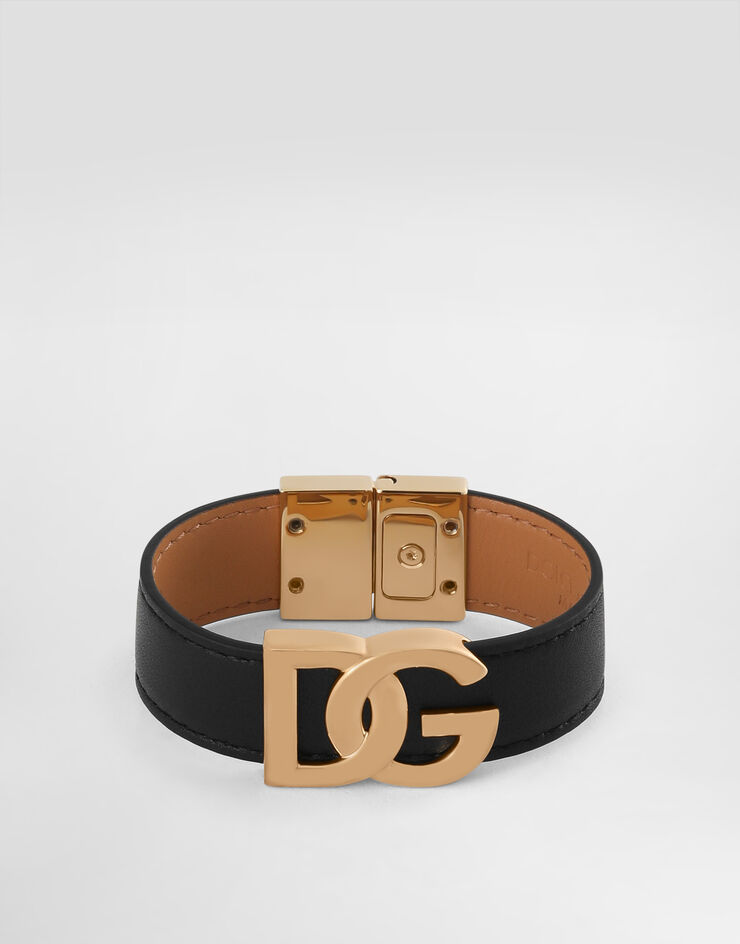 Dolce & Gabbana DG 徽标小牛皮手环 黑 BJ0815AP599