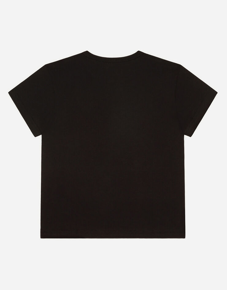 Dolce & Gabbana Jersey t-shirt with logo tag Black L4JT7TG7OLK