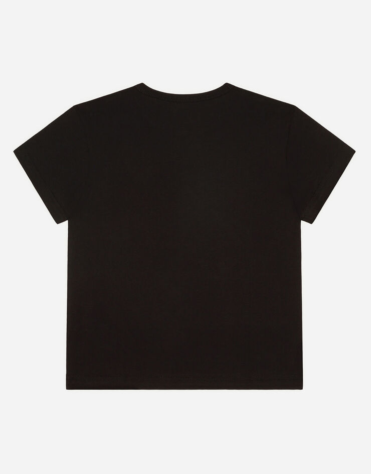 Dolce & Gabbana T-shirt en jersey avec plaquette logo Noir L4JT7TG7OLK