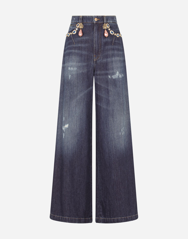 Dolce & Gabbana High-waisted Dolce jeans with decorative details BLUE FTBOMZG899G