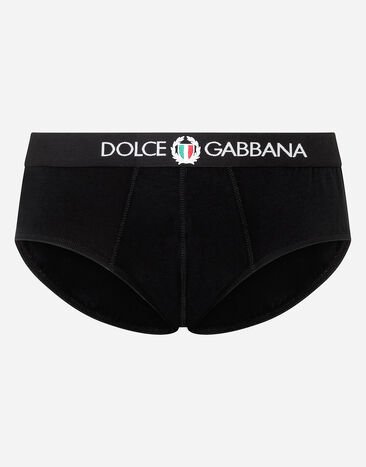 Dolce & Gabbana سروال بكيني متوسط من قطن مرن أزرق M3C01JFUECG