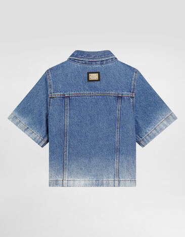 Dolce & Gabbana Short-sleeved denim shirt Multicolor L56S42LDD32