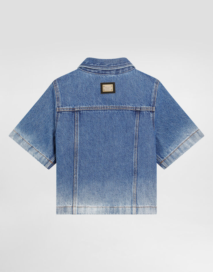 Dolce & Gabbana Camicia maniche corte in denim Multicolore L56S42LDD32