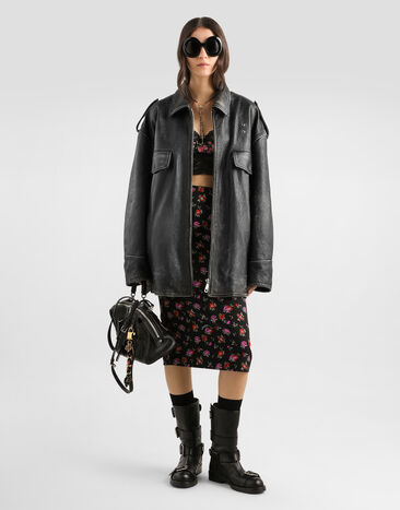 Dolce & Gabbana Vintage-effect leather jacket Black F9T69LGDDEE