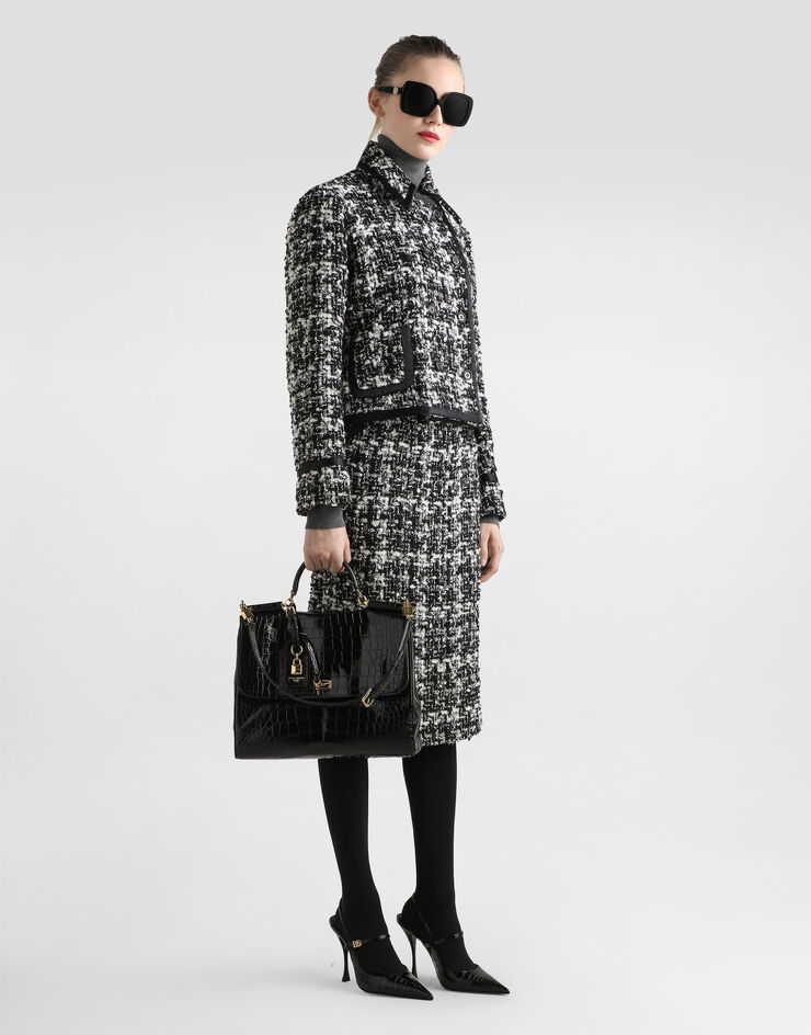 Dolce & Gabbana Double-breasted jacket in wool blend check Multicolor F27FWTFQZAF