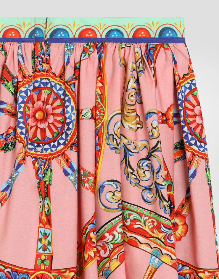 Dolce & Gabbana Carretto-print poplin skirt Multicolor L56I22FI5O1