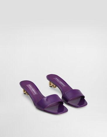 Dolce & Gabbana Sandalia en piel de becerro brillante Violeta CR1896A1037