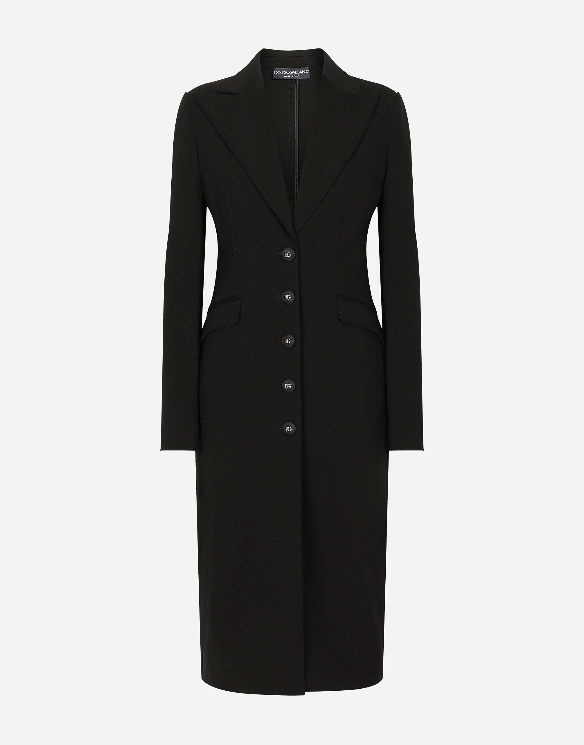 Dolce & Gabbana Jersey Milano rib coat Black F6ARTTFUGN7