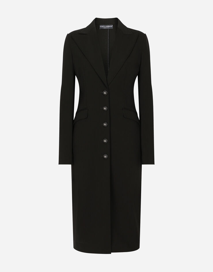 Jersey Milano rib coat in Black for | Dolce&Gabbana® US