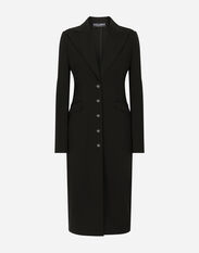 Dolce & Gabbana Jersey Milano rib coat Black F6H0ZTFLRE1