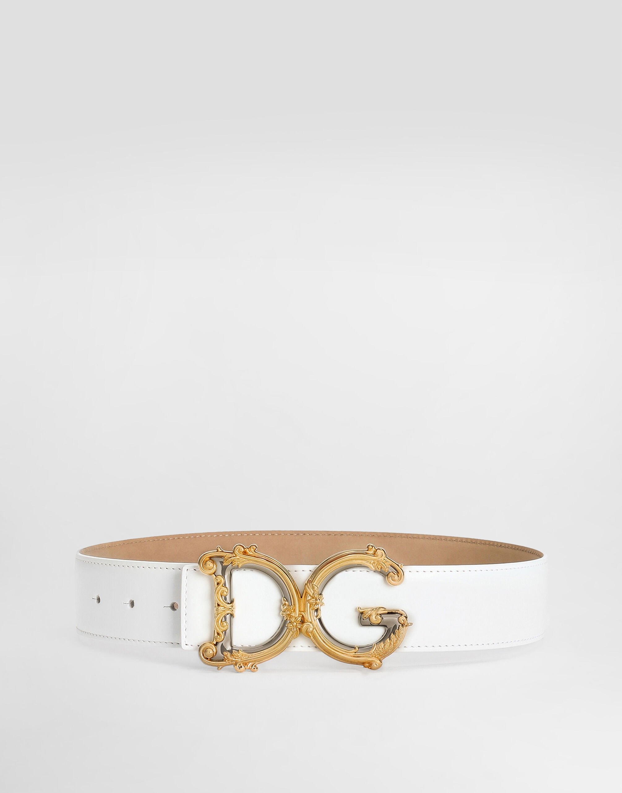 Dolce & Gabbana DGロゴベルト ホワイト Belt with DG logo buckle