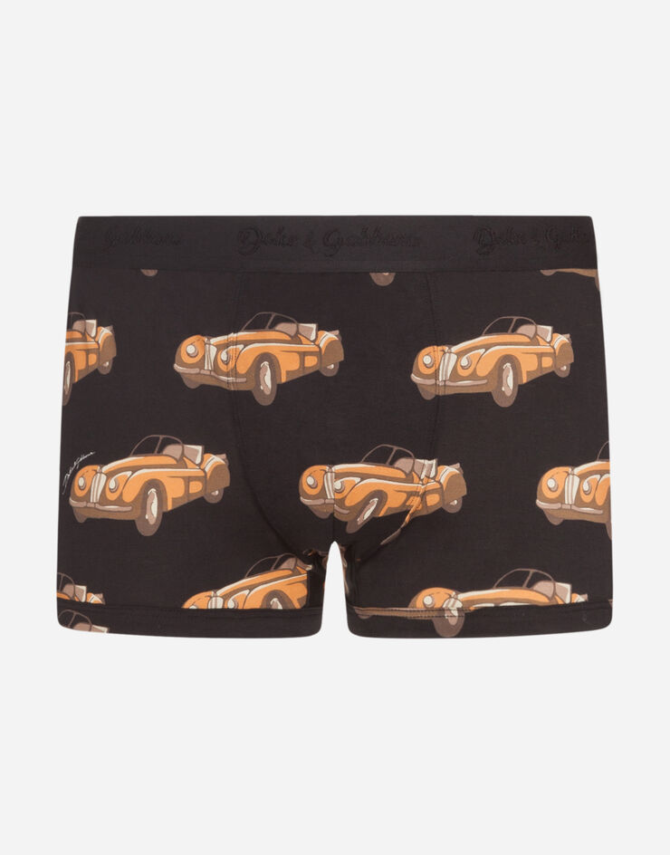 Dolce & Gabbana COTTON BOXERS WITH SMALL CAR PRINT NOIR M3A03JHS7BE