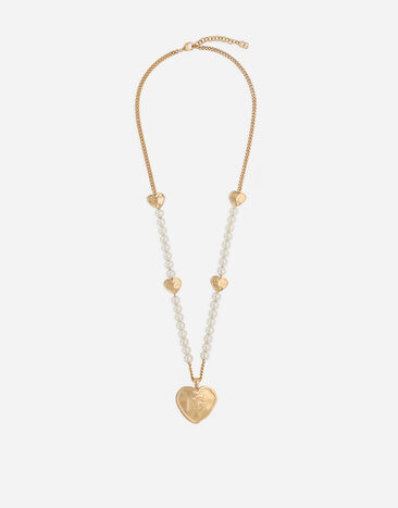 Dolce & Gabbana Necklace with DG logo and heart pendant Print F6TLBTIS1XD