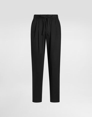 Dolce & Gabbana Pantalon de jogging en gabardine de coton Black GP12QZFUFNV
