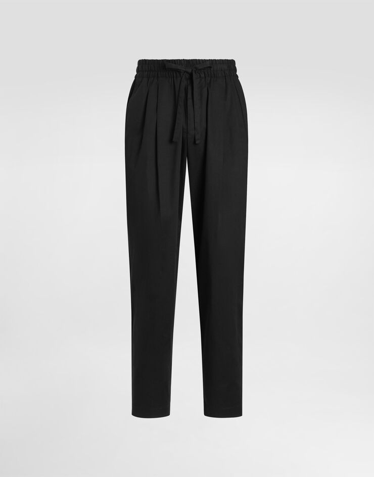 Dolce & Gabbana Pantalon de jogging en gabardine de coton Dolce & Gabbana Pantalon de jogging en gabardine de coton Black GP12QZFUFNV