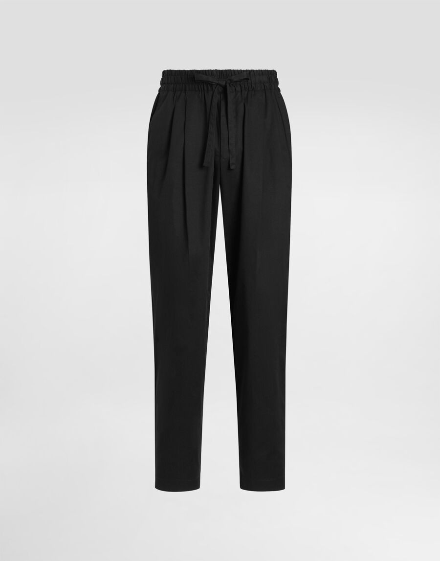 Cotton gabardine jogging trousers
