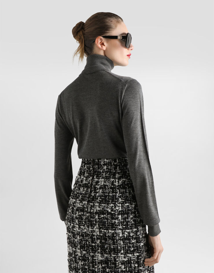 Dolce & Gabbana Rollkragenpullover aus Kaschmir Grau FXW42ZJBW0P