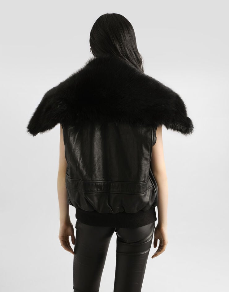 Dolce & Gabbana Vintage leather jacket Black F9T18LGDDD4