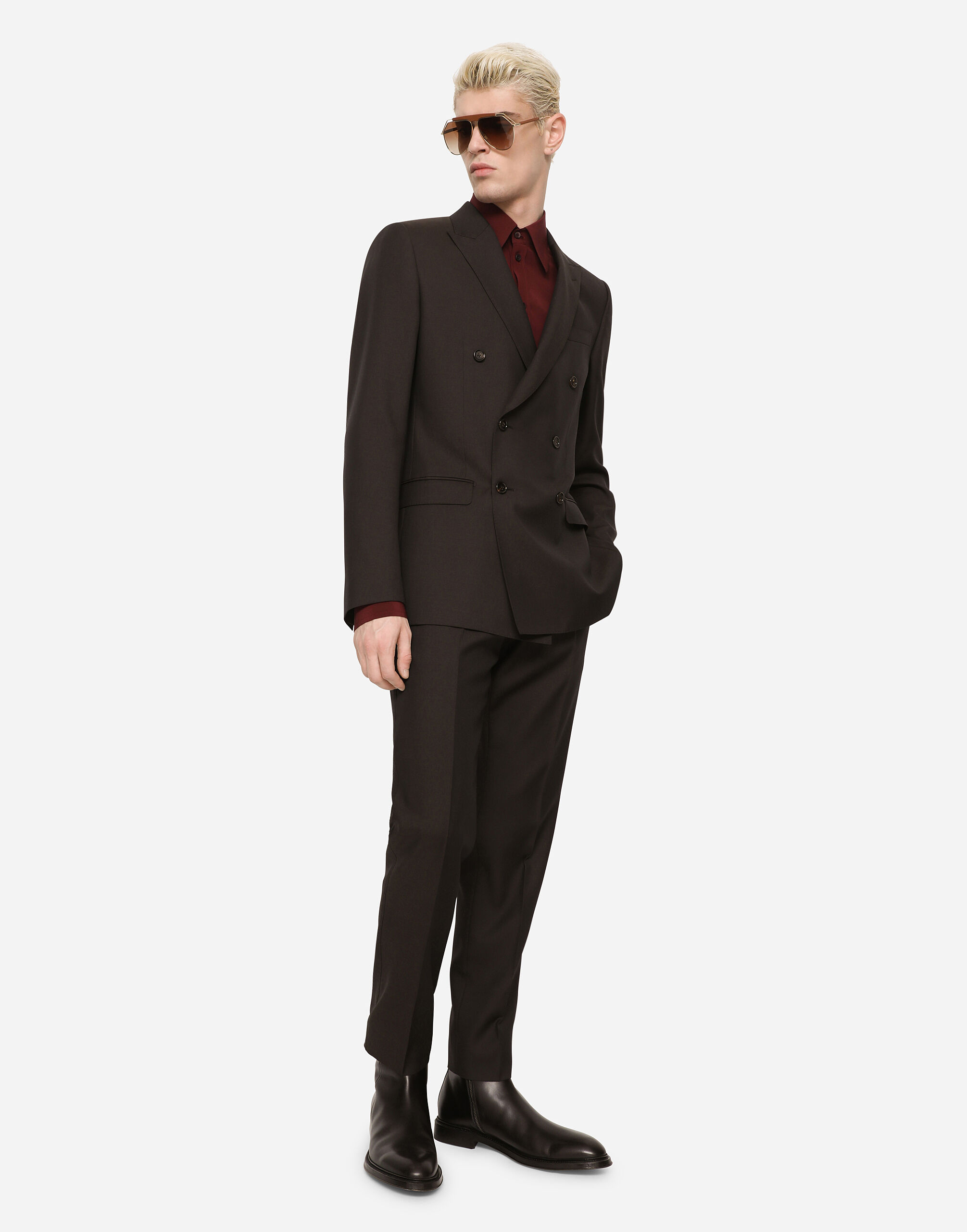 バイオレットのメンズ Double-breasted wool and silk Martini