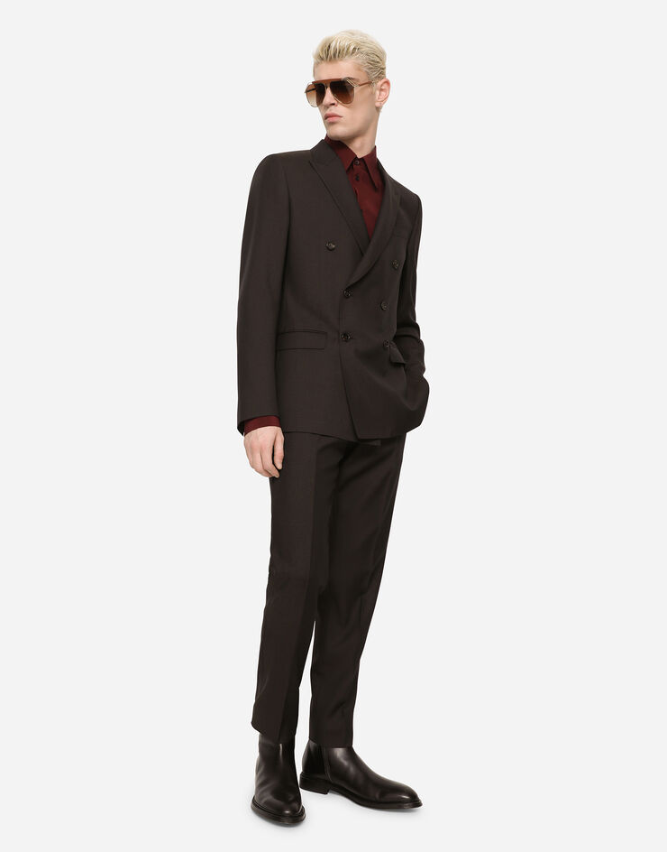 Dolce & Gabbana Double-breasted wool and silk Martini-fit suit Violet GK7SMTFU3Q7