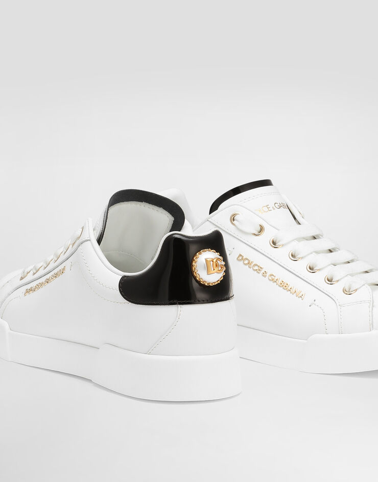 Dolce & Gabbana Calfskin nappa Portofino sneakers with lettering White CK2329AH506