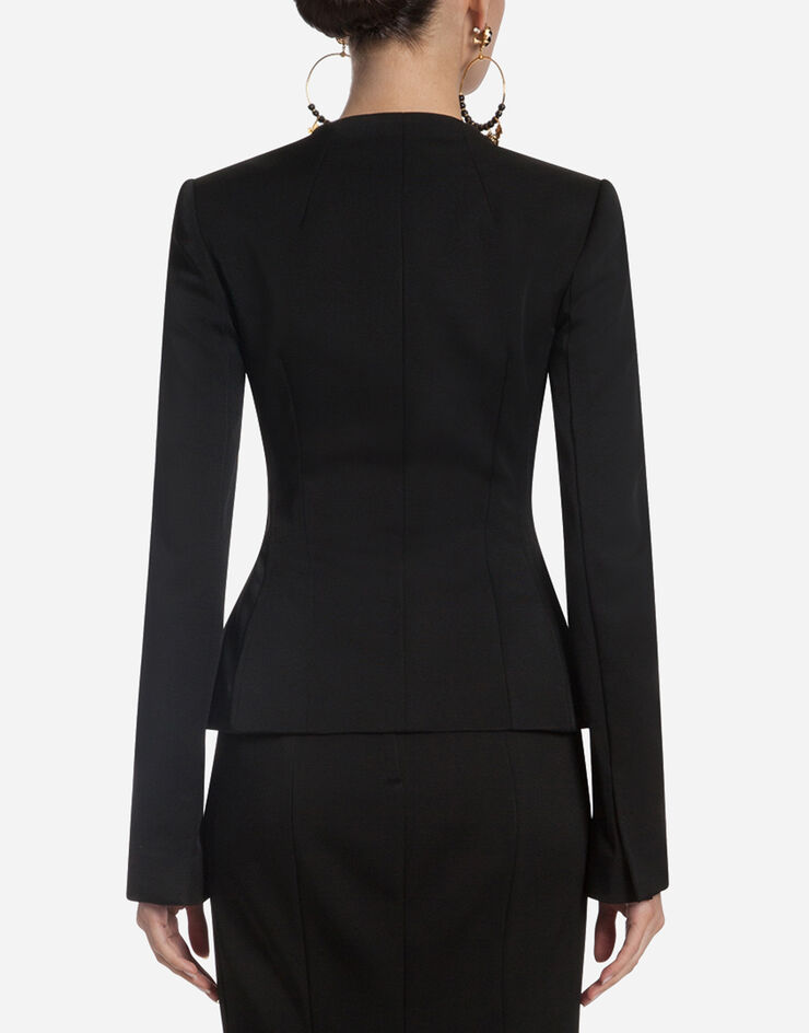 Dolce & Gabbana Single-breasted jacket in faille Black F28VRTFURJL