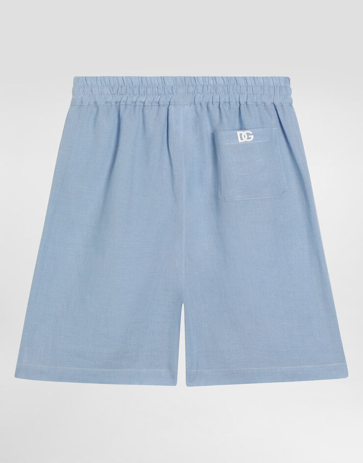 Dolce & Gabbana Linen canvas bermuda shorts Azure L43Q89FU4MH