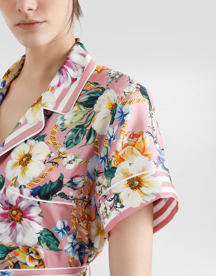 Dolce & Gabbana 花卉印花斜纹睡衣 版画 F5G67THI1W4