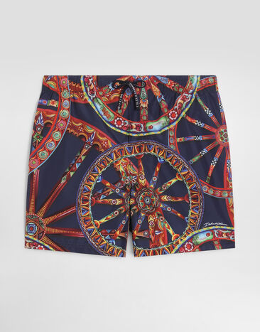 Dolce & Gabbana Carretto-print canvas swim boxer shorts Multicolor L4J818ON0HZ