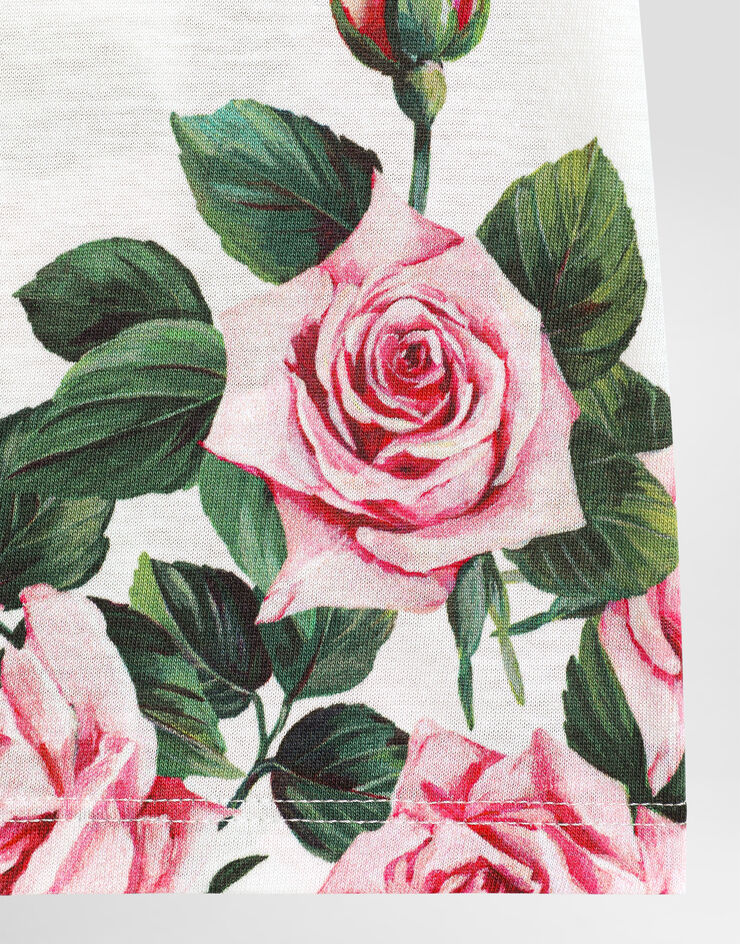 Dolce & Gabbana Jersey T-shirt with rose print Print L2JTITII7GI