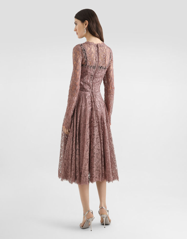 Dolce & Gabbana Kleid aus Spitze Lilac F6TJOTILMDR