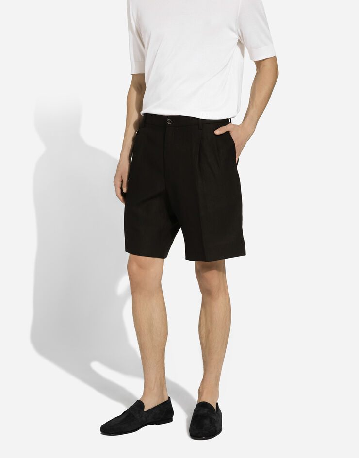 Dolce & Gabbana Bermudas de lino Negro GW0MATFU4LF